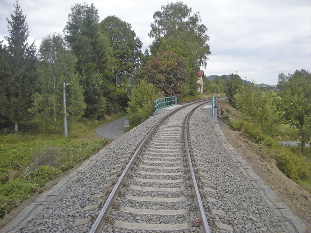 zrekonstruovaná kolej na trati Šluknov–Dolní Poustevna, nový stav